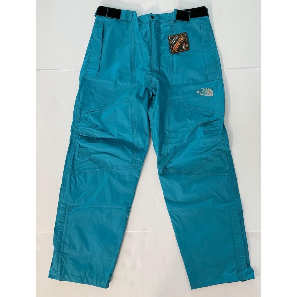 The North Face Gore-Tex Rain Pants Womens L Turquoise Blue Vintage Waterproof